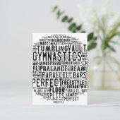 Gymnastik Word Cloud Postkarte (Stehend Vorderseite)