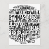 Gymnastik Word Cloud Postkarte (Vorderseite)
