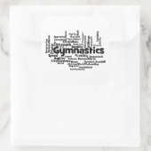 Gymnastik Word Cloud Quadratischer Aufkleber (Tasche)
