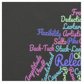 Gymnastik Word Cloud Stoff (Nahaufnahme)