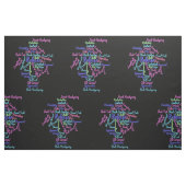 Gymnastik Word Cloud Stoff (Fat Quarter (45,7 x 55,9 cm))