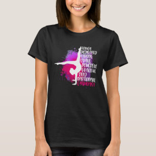 Gymnastik Word Spritzer Paint Gymnast Graphic Tum T-Shirt