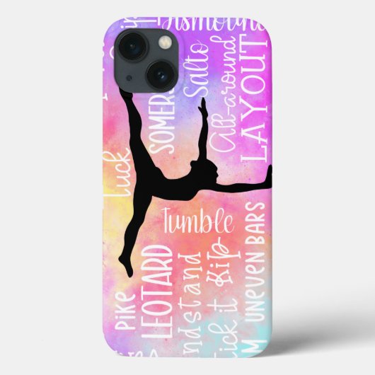 Gymnastik Words Rainbow Ombre Case-Mate iPhone Hülle (Rückseite)