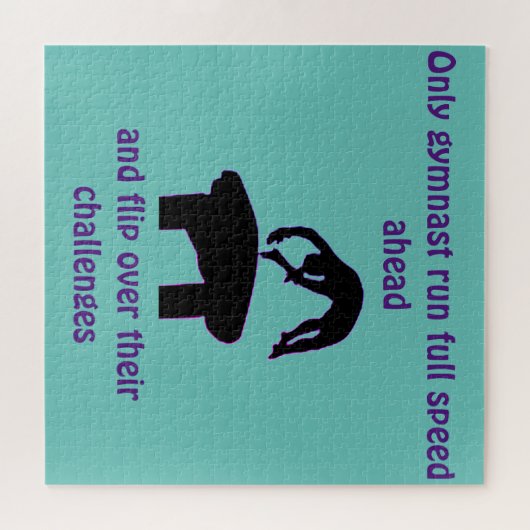 Gymnastik Zitat Vault Aquamarin / Lila Puzzle (Horizontal)