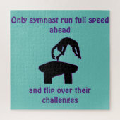 Gymnastik Zitat Vault Aquamarin / Lila Puzzle (Vertikal)