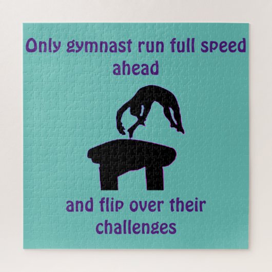 Gymnastik Zitat Vault Aquamarin / Lila Puzzle (Vertikal)