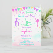 Gymnastik zum Geburtstag Einladung (Stehend Vorderseite)