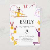 Gymnastik zum Geburtstag Einladung für Kinder (Vorne/Hinten)