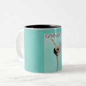 Gymnastik zwei Töne Kaffee Tasse. Zweifarbige Tasse (Vorderseite Links)