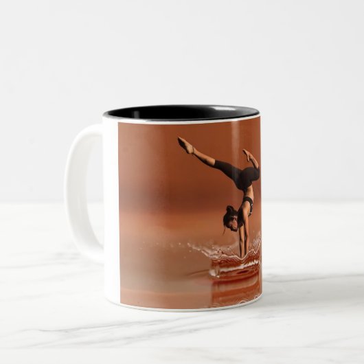 Gymnastik zwei Töne Kaffee Tasse. Zweifarbige Tasse (Vorderseite Links)