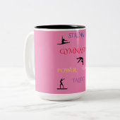 GYMNASTIK ZWEI TONNEN TASSE IN PINK/SCHWARZ. (Vorderseite Links)