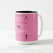GYMNASTIK ZWEI TONNEN TASSE IN PINK/SCHWARZ. (VorderseiteRechts)