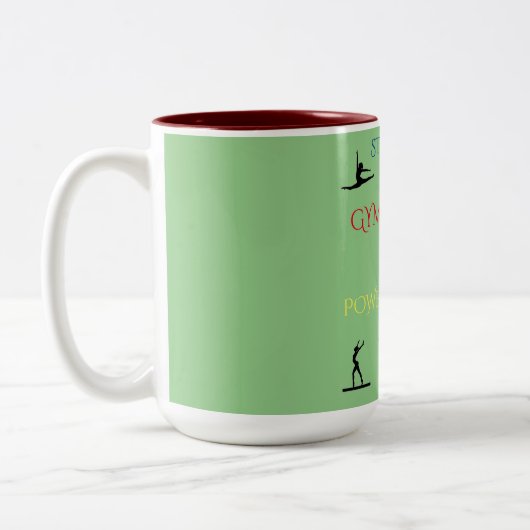 GYMNASTIK ZWEI TONNEN TASSE IN SAGE/MAROON. (Links)