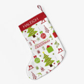 Gymnastikart von Weihnachten mit Monogramm Kleiner Weihnachtsstrumpf (Rückseite (Hängend))