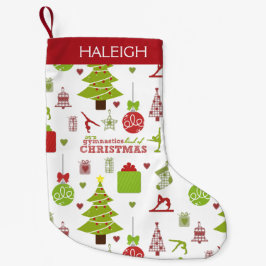 Gymnastikart von Weihnachten mit Monogramm Kleiner Weihnachtsstrumpf