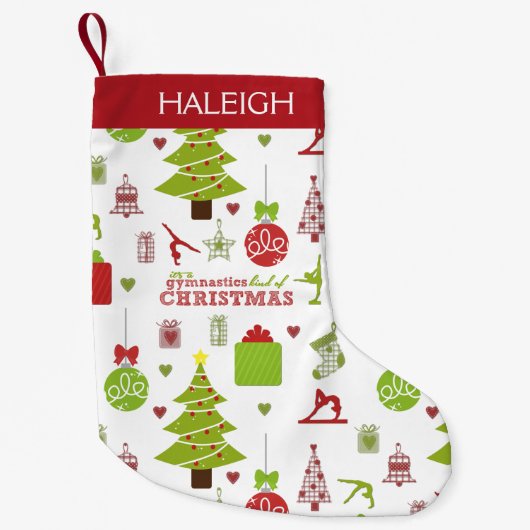 Gymnastikart von Weihnachten mit Monogramm Kleiner Weihnachtsstrumpf (Vorderseite)