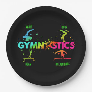 Gymnastikbären für Frauen Beam Vault Floor Pappteller