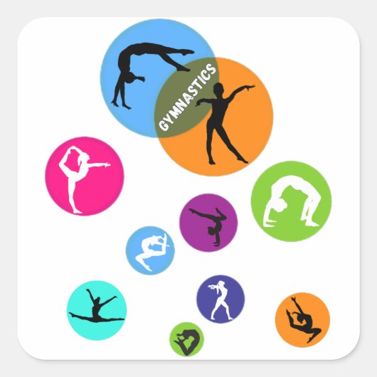 Gymnastikblase Quadratischer Aufkleber (Vorderseite)