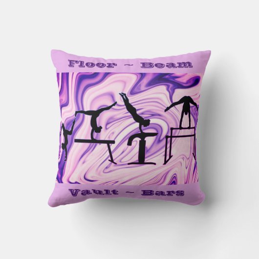Gymnastikboden, Beam, Vault, Bars nach Maß Lila Kissen (Rückseite)