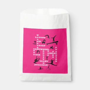 Gymnastikfähigkeiten Crossword Pink Gefallen Tasch Geschenktütchen