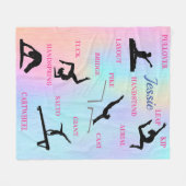Gymnastikfähigkeiten Fleece Blankon mit Namen (Vorderseite (Horizontal))