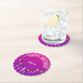 Gymnastikfreunde "Happy Birthday" Pink Lila Untersetzer (Vor Ort)
