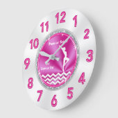 Gymnastikgeschenke für hübsche Gymnastik in Rosa u Große Wanduhr (Winkel)
