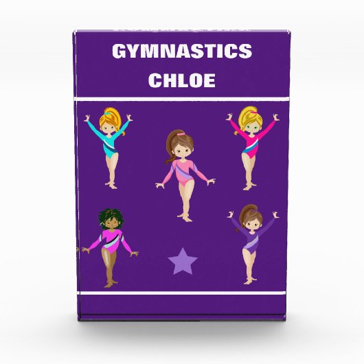 GYMNASTIKGESCHENKE MIT 5 GYMNASTEN PERSONALISIERT FOTOBLOCK (Vorderseite)