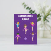 GYMNASTIKGESCHENKE MIT 5 GYMNASTEN PERSONALISIERT POSTKARTE (Stehend Vorderseite)