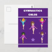 GYMNASTIKGESCHENKE MIT 5 GYMNASTEN PERSONALISIERT POSTKARTE (Vorne/Hinten)