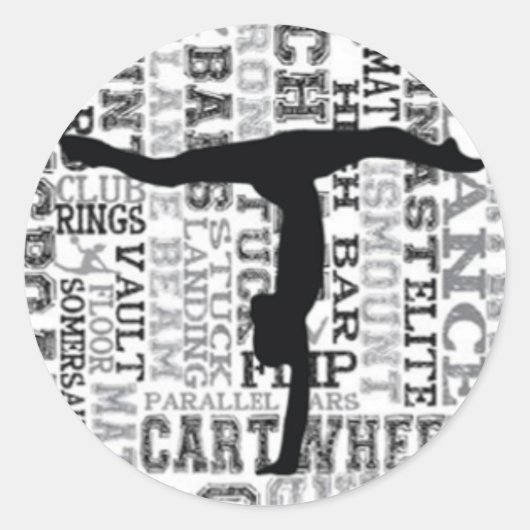 Gymnastikhandständer Runder Aufkleber (Vorderseite)