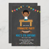 Gymnastikjunge Einladung (Vorne/Hinten)
