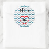 Gymnastikkleber für Mädchen Glitzer Zickzack Runder Aufkleber (Tasche)