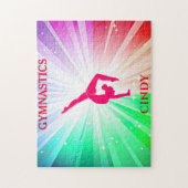 Gymnastikleuchten Rätsel mit Gymnast. Individuelle Puzzle (Vertikal)