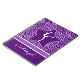 Gymnastiklila Cheetah-Druck mit Monogramm Notizblock (Linke Seite)