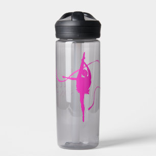 Gymnastikmädchen in Rosa individuelle Name Trinkflasche