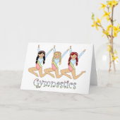 Gymnastikmädchen Karte (Gelbe Blume)