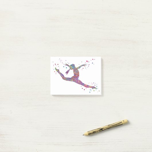 Gymnastikmädchen Post-it Klebezettel (Auf Schreibtisch)