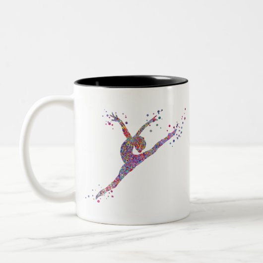 Gymnastikmädchen Zweifarbige Tasse (Links)