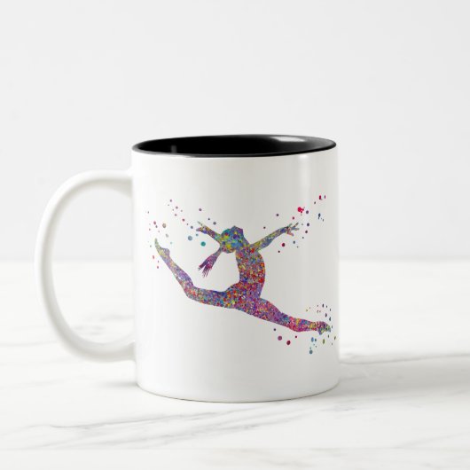 Gymnastikmädchen Zweifarbige Tasse (Links)