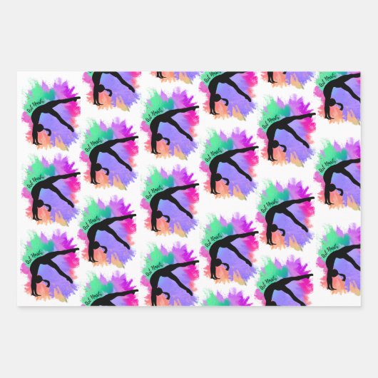 Gymnastikpapier Geschenkpapier Set (Vorderseite)
