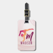 Gymnastikrosa Personalisiert Gepäckanhänger (Vorderseite vertikal)