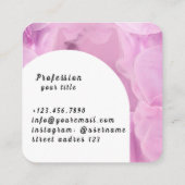 Gymnastikrosa Quadratische Visitenkarte (Rückseite)