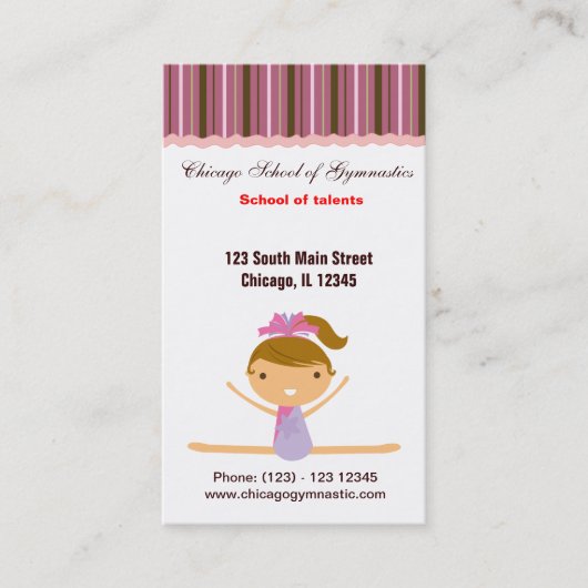 Gymnastikschule Visitenkarte (Vorderseite)