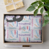 Gymnastiktänzer jubeln ihren Namen und Sport übera Seidenpapier (Geschenk)