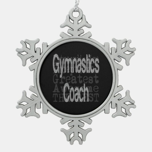 Gymnastiktrainer Schneeflocken Zinn-Ornament (Vorderseite)
