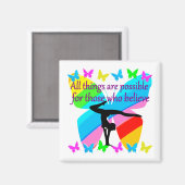GYMNASTIKTRÄUME KOMMEN ZUTREFFEND MAGNET (Vorderseite/Rückseite)