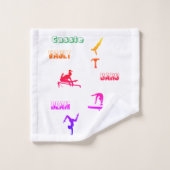 GymnastikVault, Bars, Bauch, Boden 3 Stück Badhandtuch Set (Waschlappen)