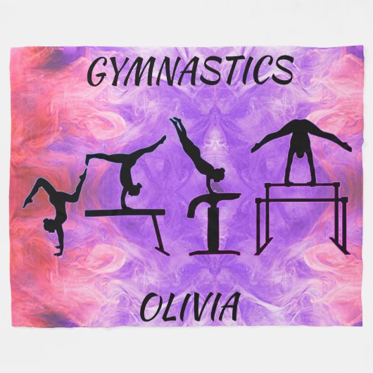 Gymnastikveranstaltungen für Girls Fleece Blankon (Vorderseite (Horizontal))