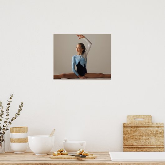 Gymnastikweibliche (12-13) darstellende Splitter Poster (Küche)